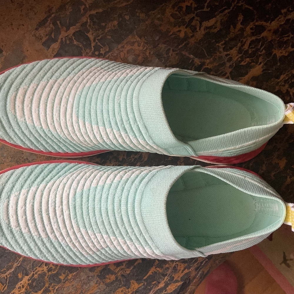 MERREL LIGHT TURQUOISE BLUE/RED SOLE STRETCH WOMEN SNEAKERS SIZE US 8.5 - Picture 12 of 12